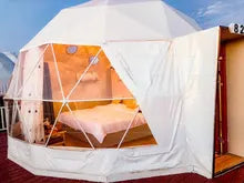 Transparent Geodesic Luxury Dome Hotel Manor Tents Resort Forest Glamping Dome Half Domos Pvc Geodesic Dome for Camping Tent